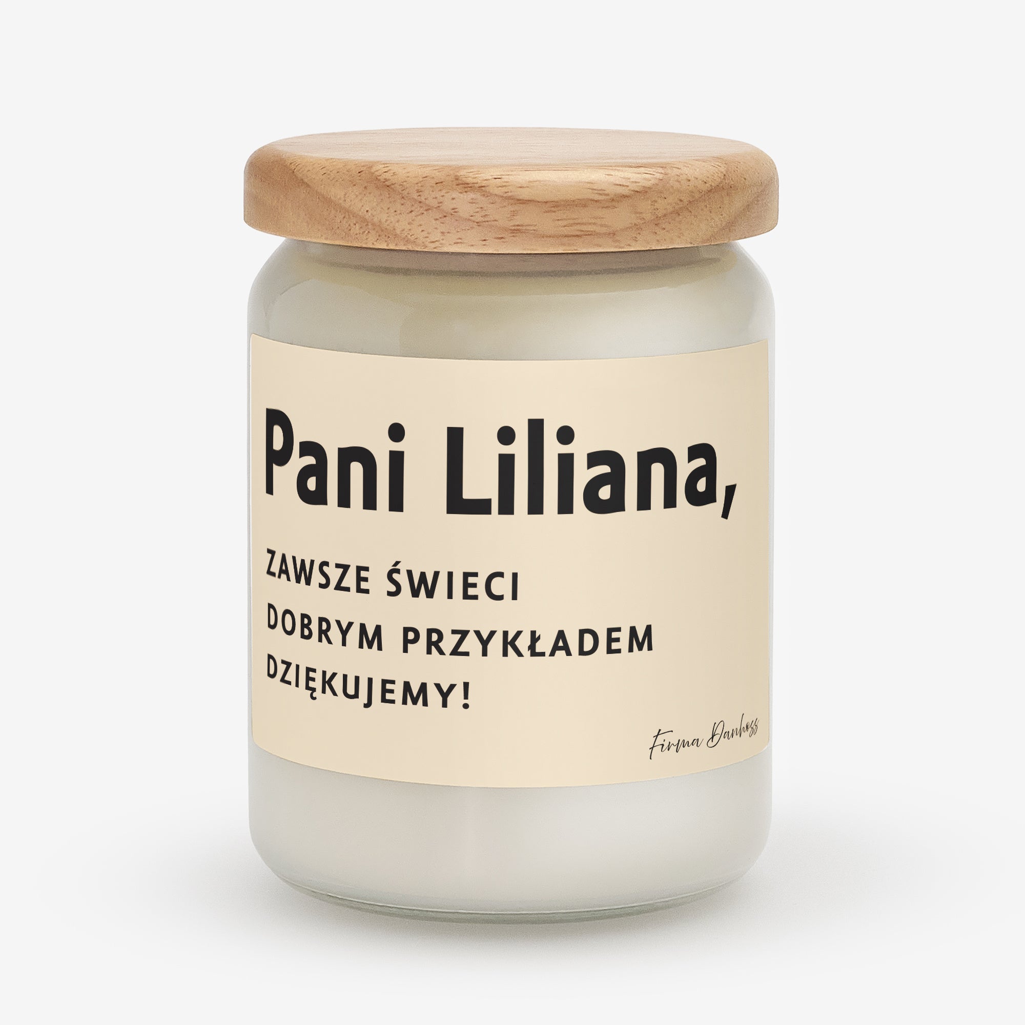 Personalizowana duża świeczka sojowa - prezent dla pracownika - Świeci przykładem