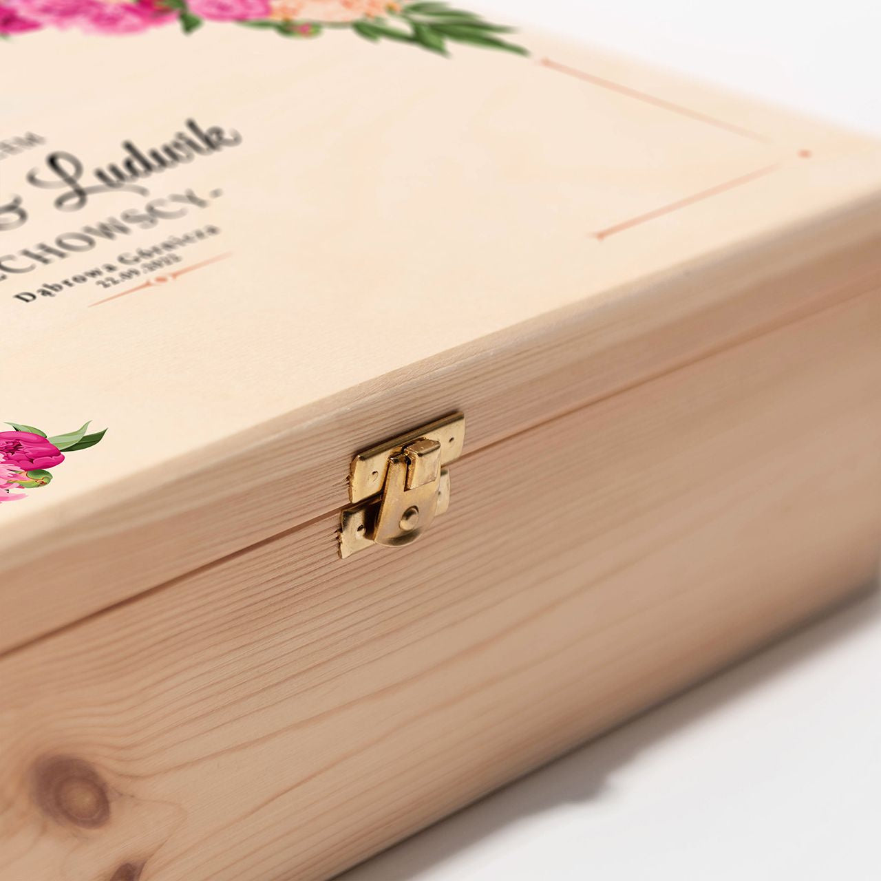 Personalizowana skrzynka na wino - prezent z okazji ślubu prezent dla pary młodej prezent dla nowożeńców
