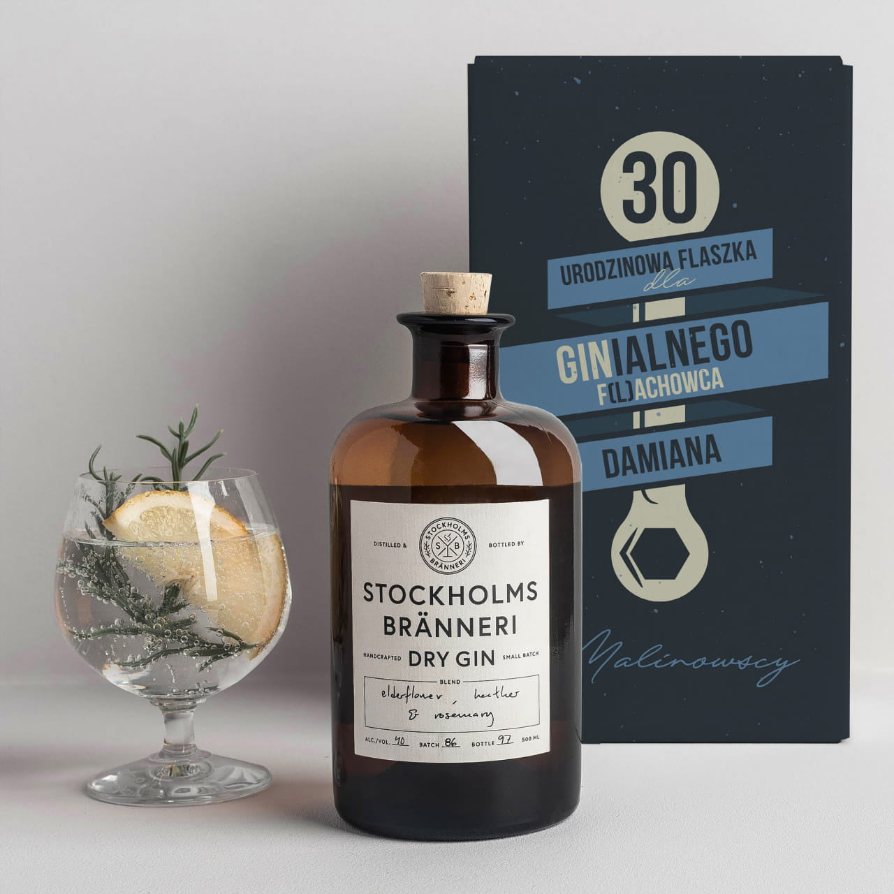 Gin w personalizowanym pudełku - prezent na urodziny dla mechanika alkohol na prezent prezent dla mechanika