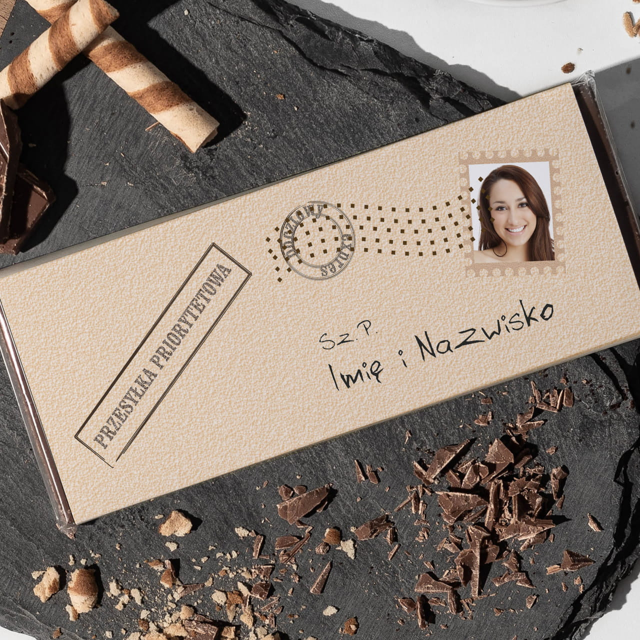 Personalizowana czekolada ze zdjęciem - list