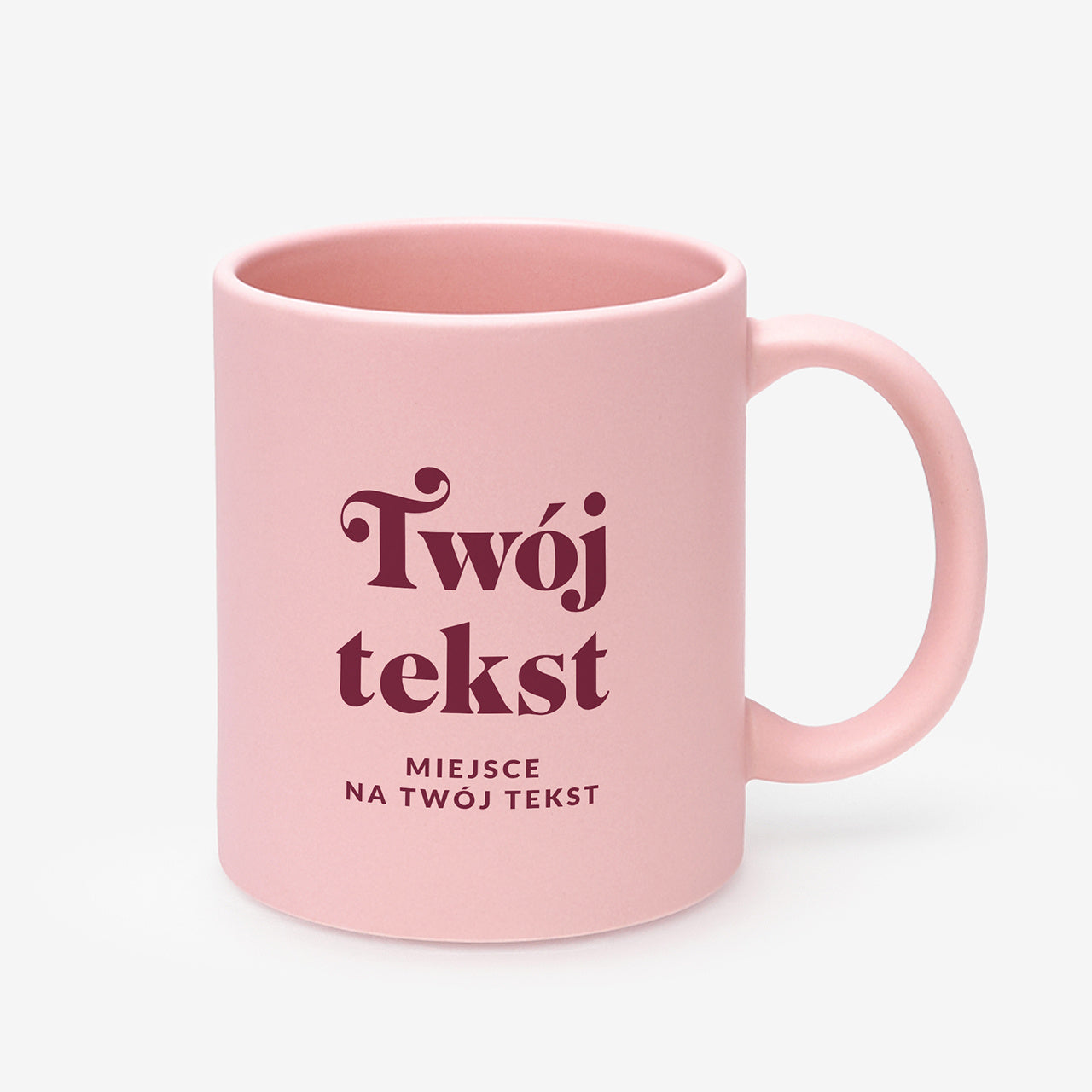 Różowy personalizowany kubek - twój tekst