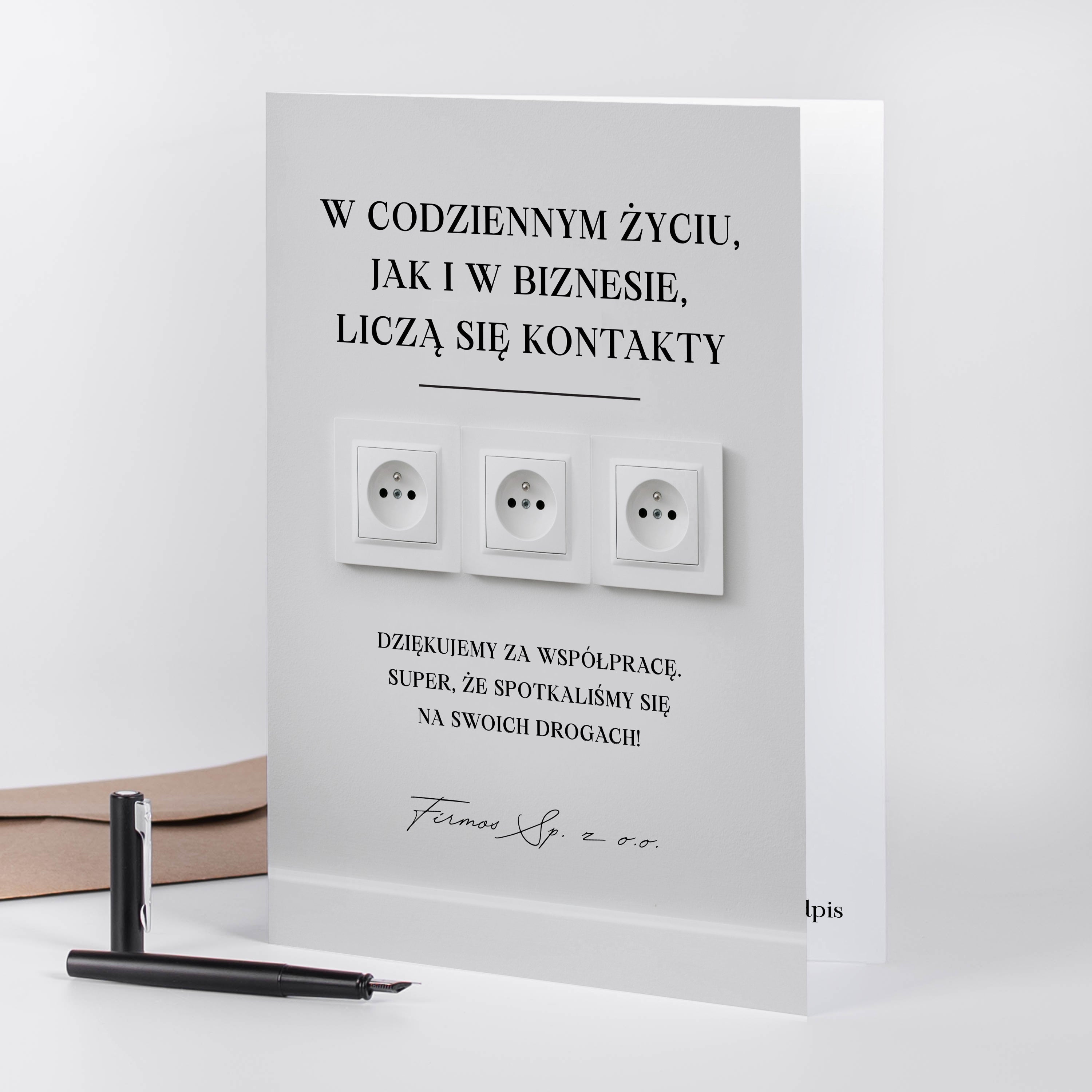 Kartka z podziękowaniami za współpracę - Liczą się kontakty