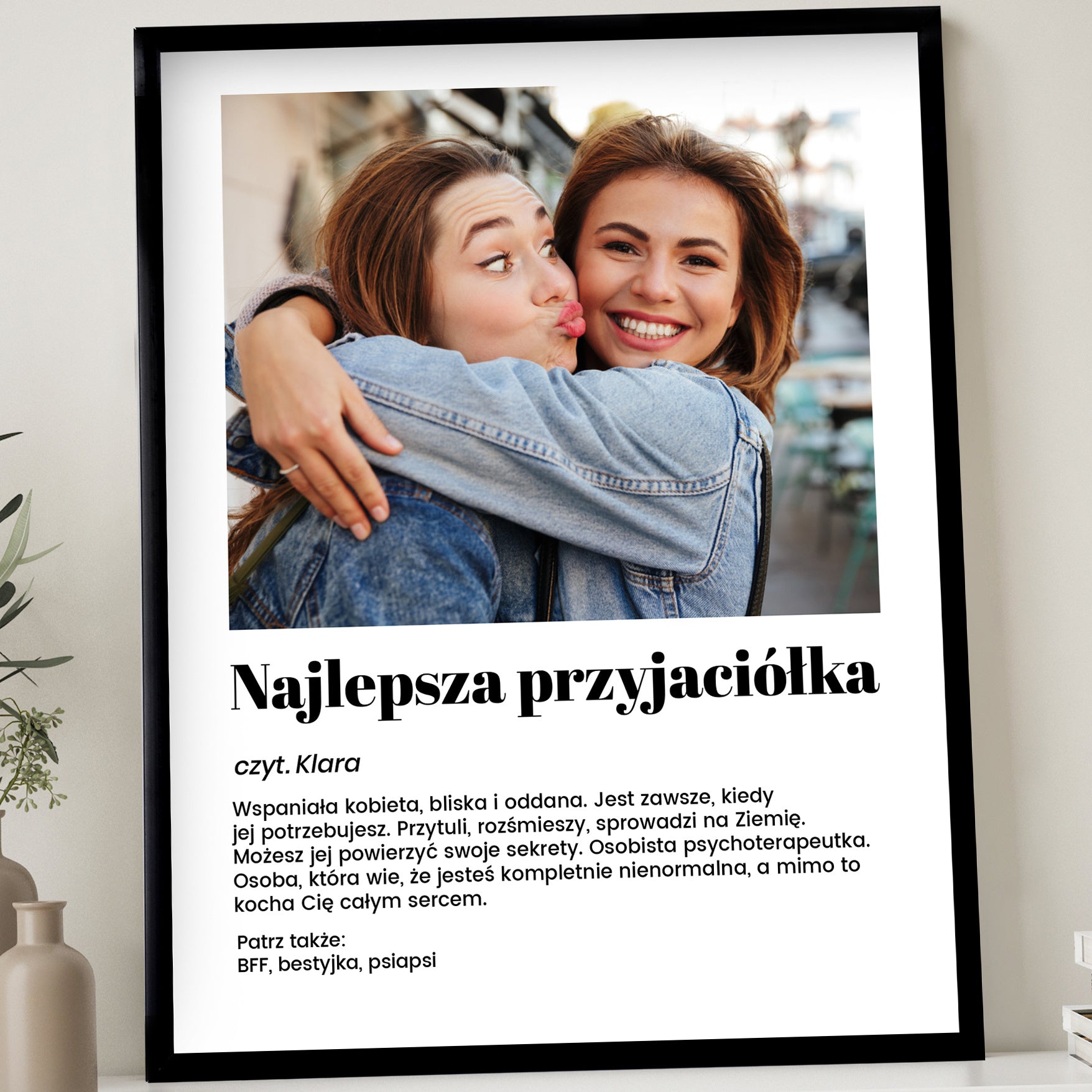 Plakat dla przyjaciółki - Definicja - prezent ze zdjęciem