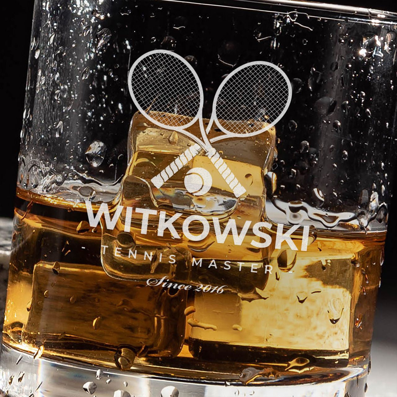 Personalizowana szklanka do whisky - prezent dla miłośnika tenisa