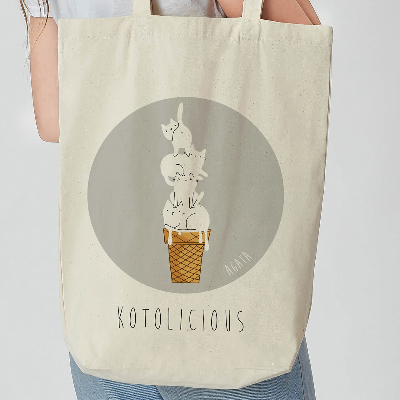 Torba z nadrukiem - prezent dla miłośnika kotów torba z kotem torba personalizowana prezent dla kociary