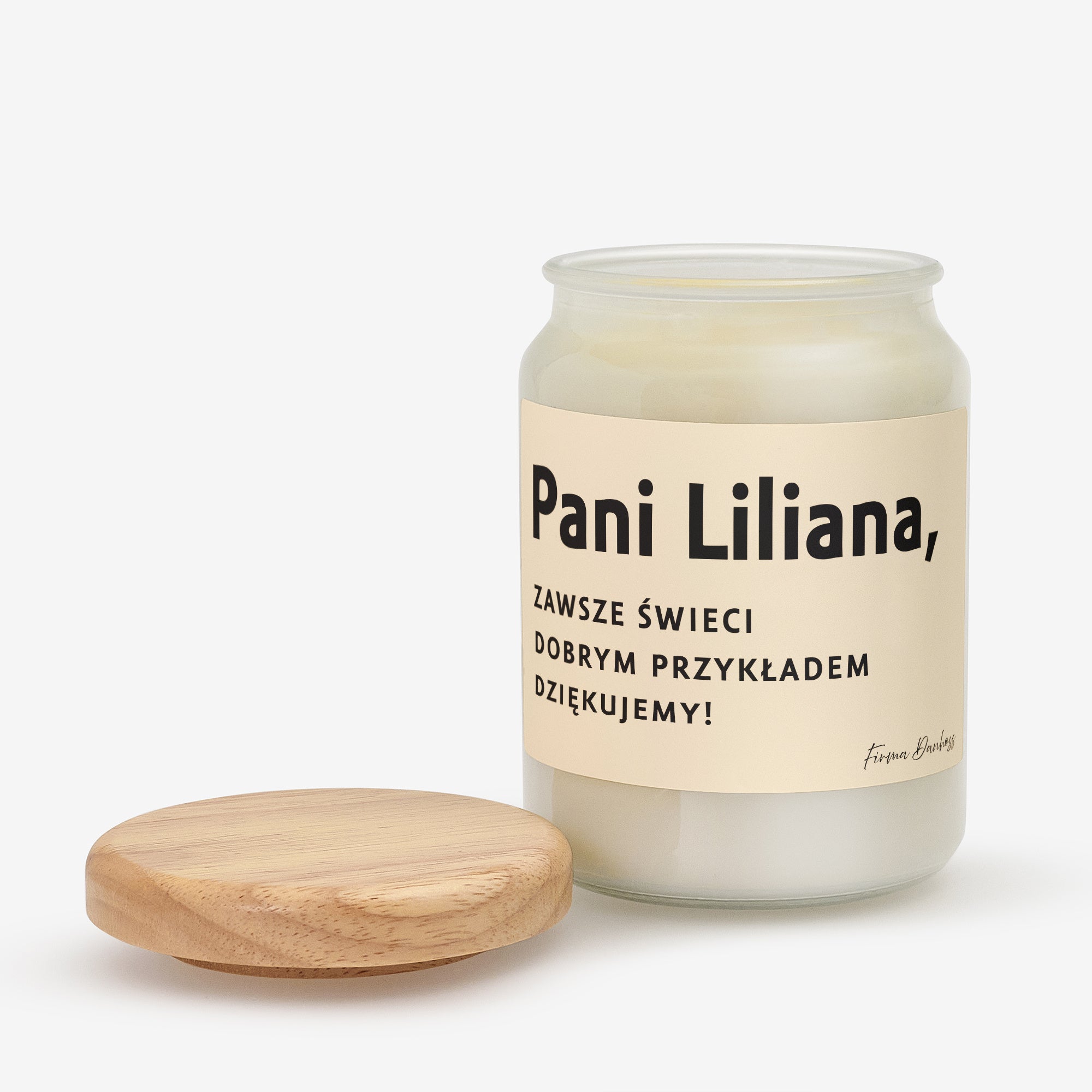 Personalizowana duża świeczka sojowa - prezent dla pracownika - Świeci przykładem