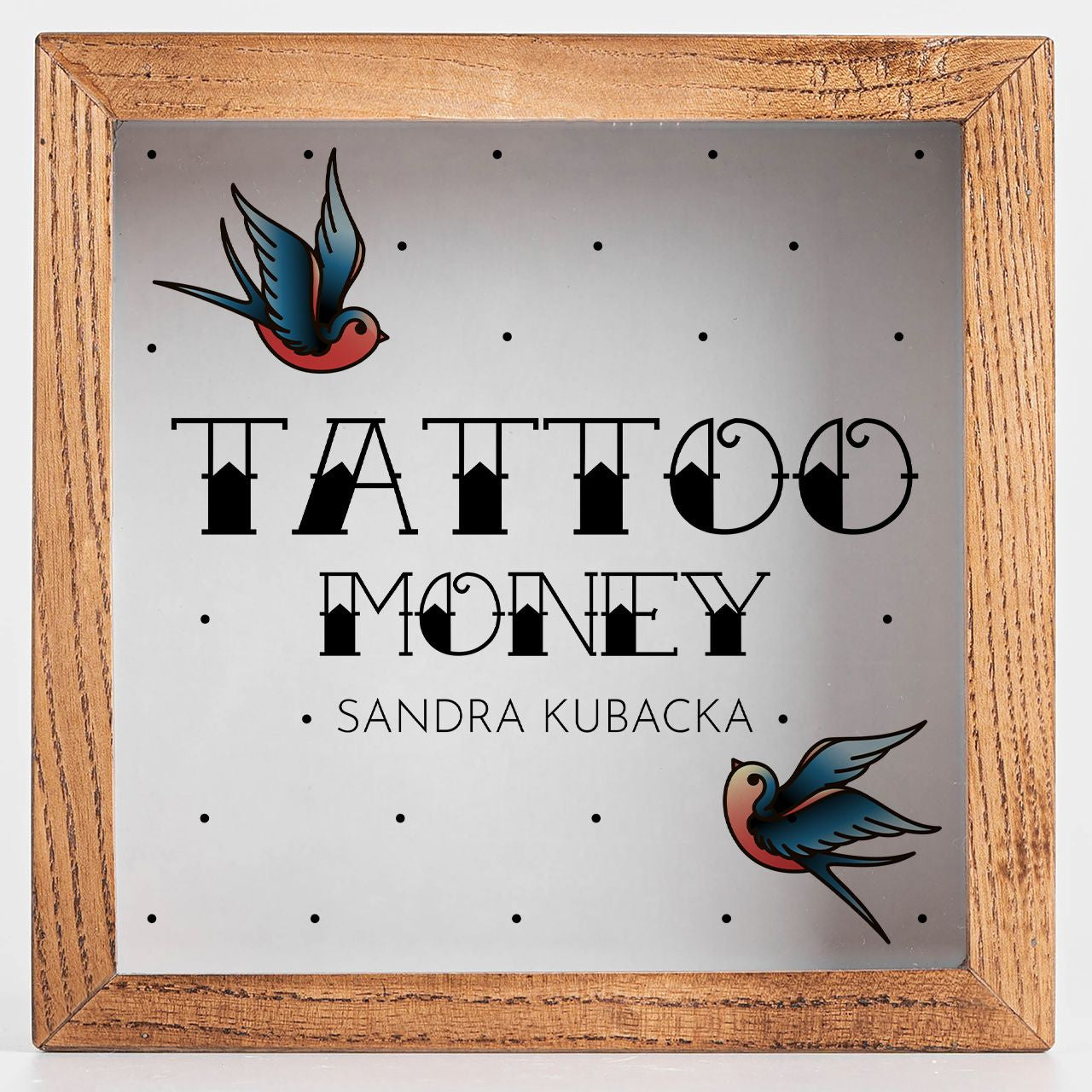 Duża skarbonka na tatuaż - Tatoo Money - prezent na urodziny prezent na 18 urodziny drewniana skarbonka