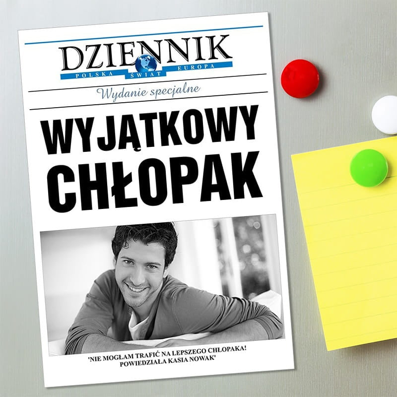 Magnes na Dzień Chłopaka - upominek ze zdjęciem
