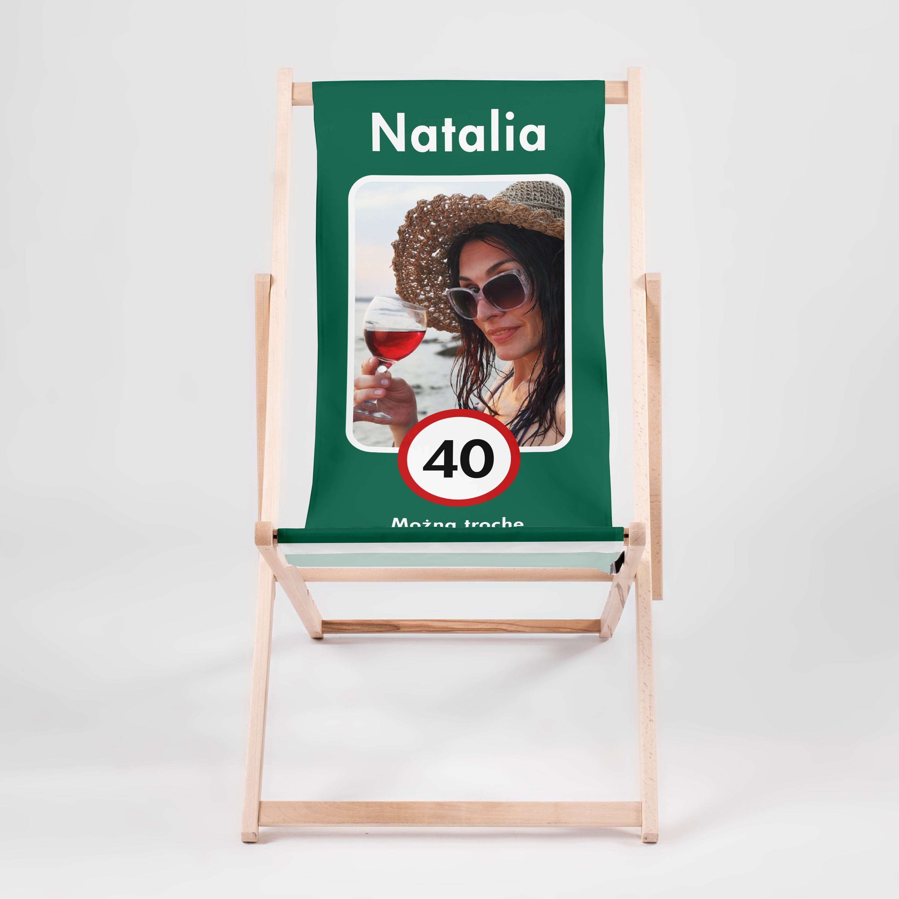 Leżak ze zdjęciem na 40 - zwolnij