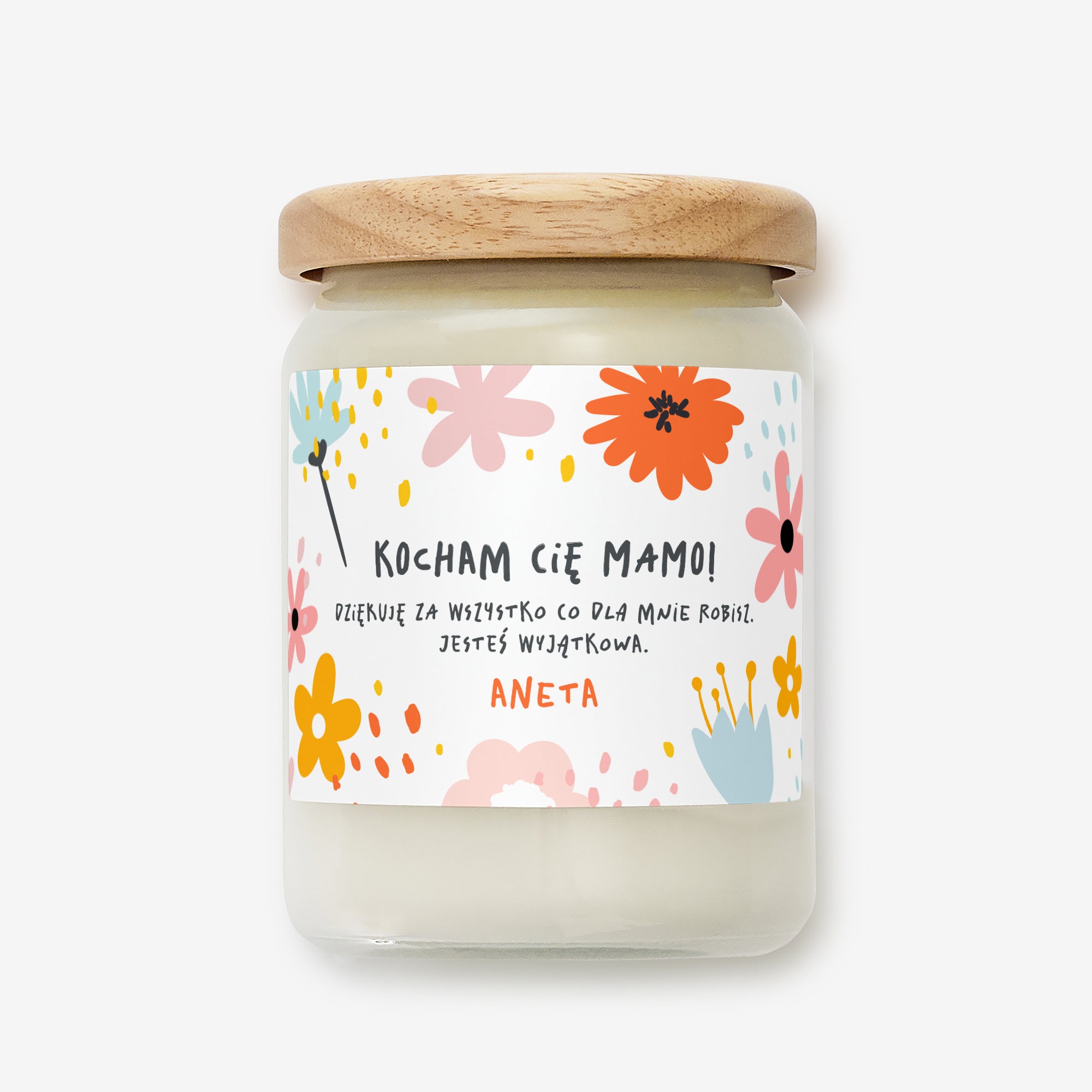 Personalizowana świeca dla mamy - kocham Cię