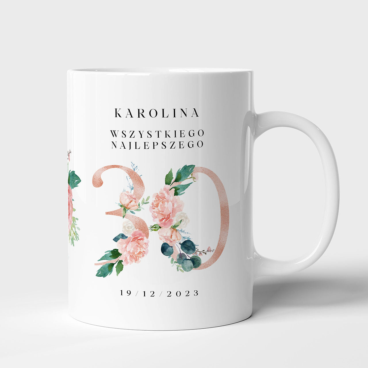 Kubek na 30 urodziny - Kwiatki