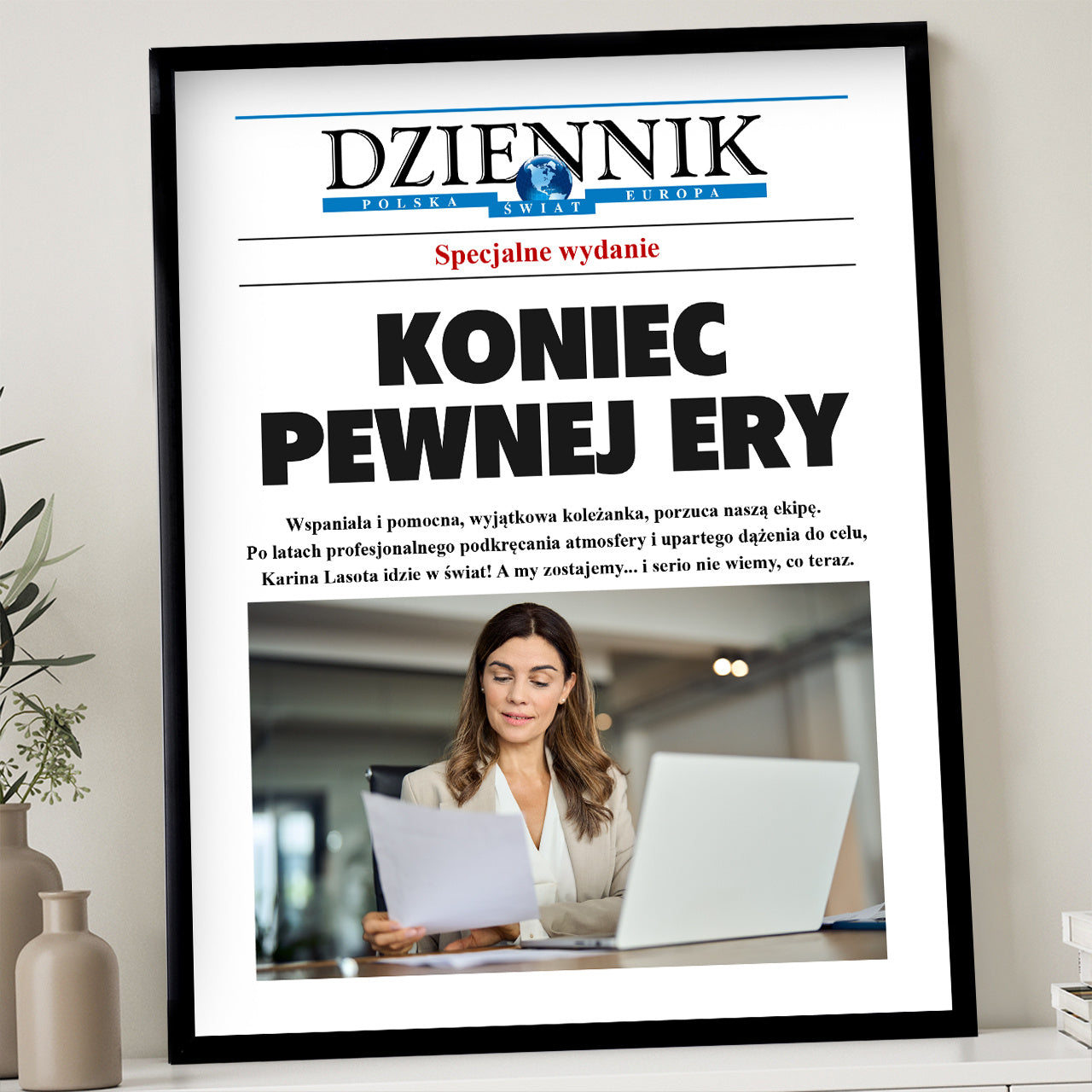 Personalizowany plakat na odejście z pracy - dziennik