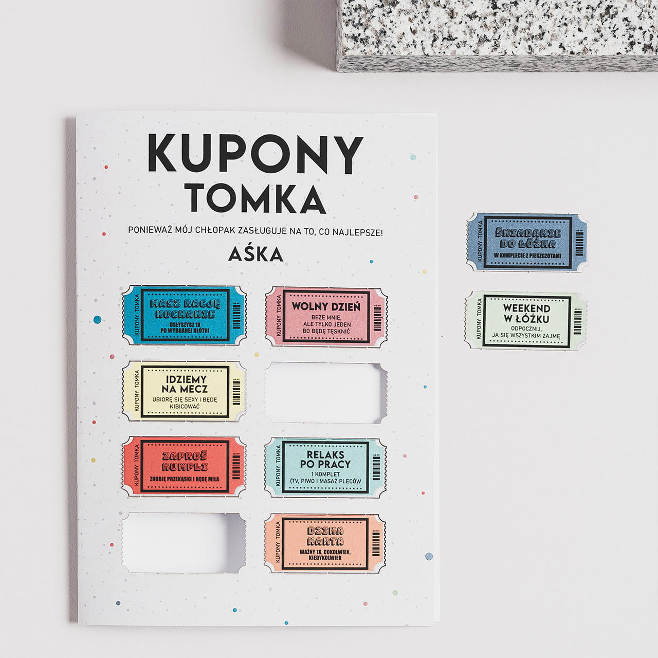 Personalizowana kartka na Dzień Chłopaka - kupony dla chłopaka prezent na dzień chłopaka kartka dla chłopaka
