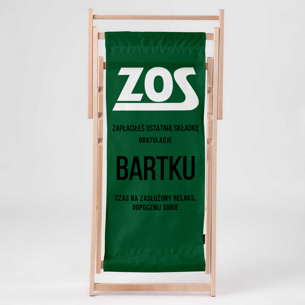 Personalizowany leżak na prezent z okazji przejścia na emeryturę ZOS