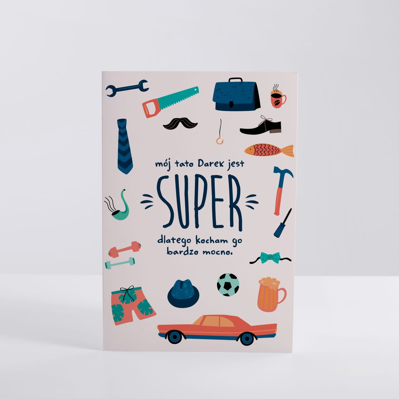 Kartka z okazji Dnia Taty - kartka dla supertaty upominek na dzień taty kartka personalizowana