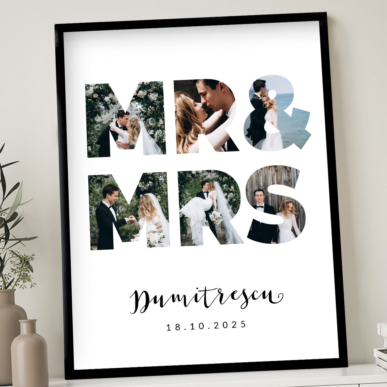 Plakat ślubny ze zdjęciami - romantyczny prezent na rocznicę