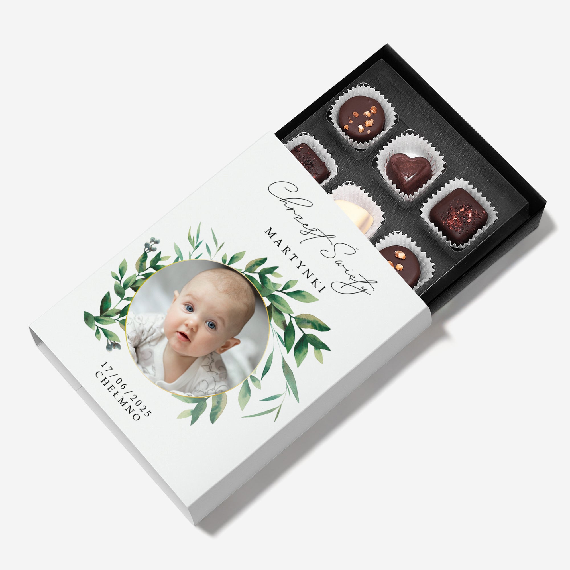 Personalizowane czekoladki - podziękowania dla dziadków na chrzest