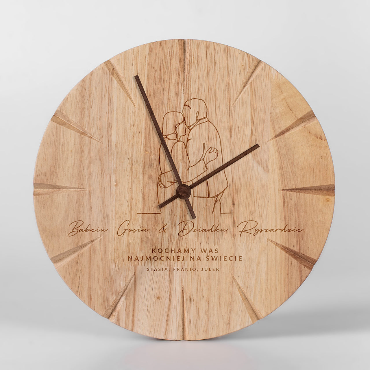 Zegar grawerowany - zegar na Dzień Babci i Dziadka zegar dla babci i dziadka prezent na Dzień Babci i Dziadka
