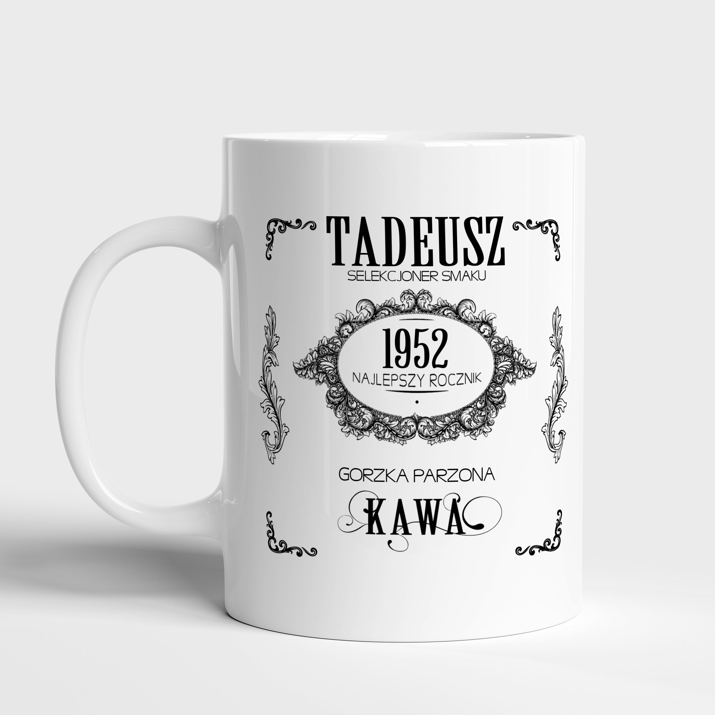 Kubek personalizowany - Vintage Kawa - prezent na urodziny dla faceta