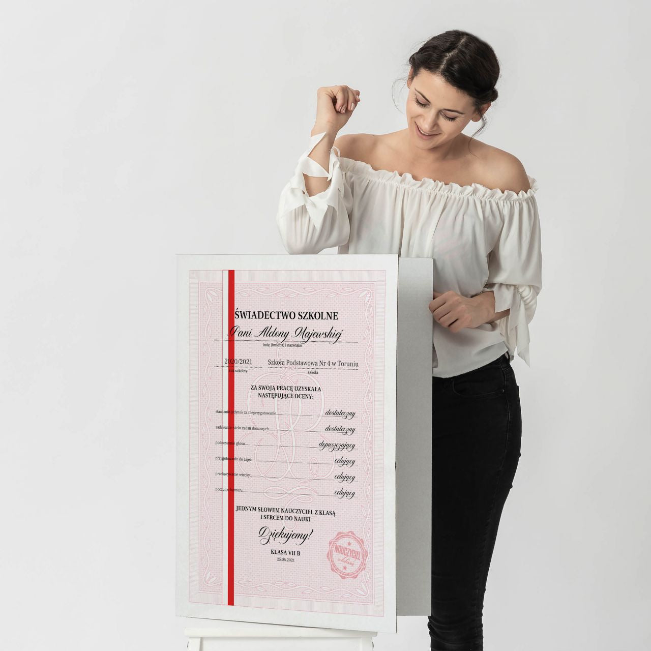 Personalizowana kartka xxl dla nauczyciela