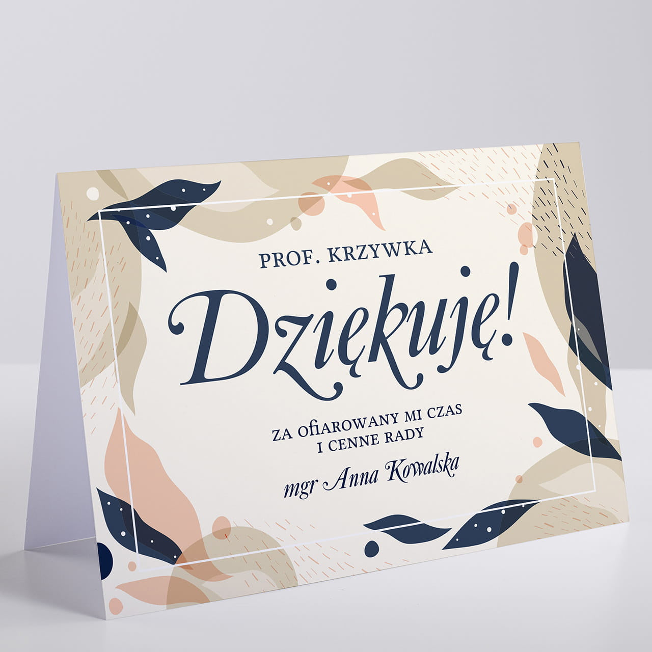 Kartka personalizowana - podziękowanie dla promotora kartka z podziękowaniem prezent dla promotora personalizowana kartka