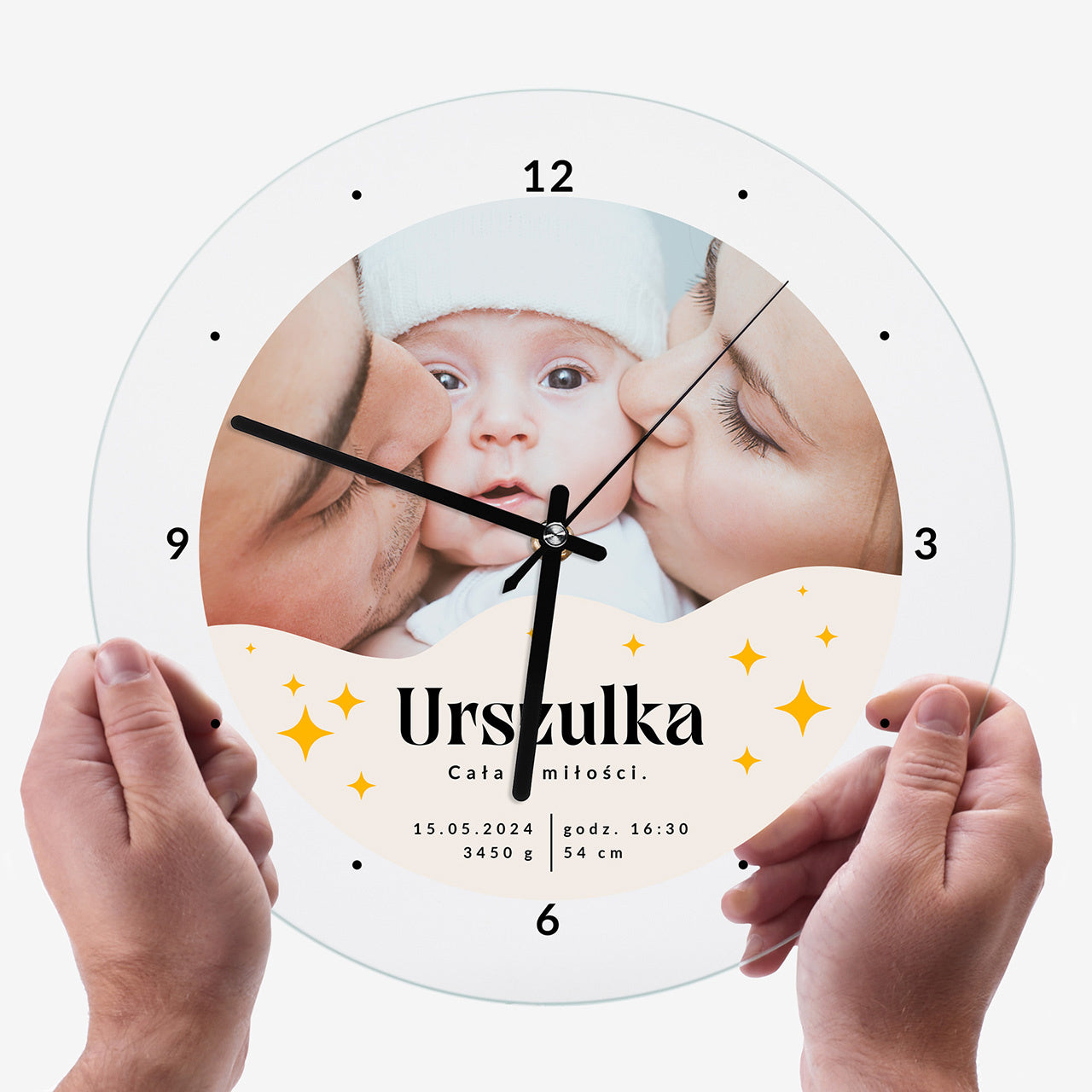 Zegar ze zdjęciem na prezent z okazji Narodzin Dziecka