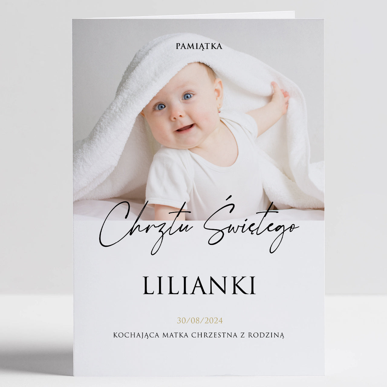 Personalizowana kartka na chrzest - pamiątka na chrzest święty