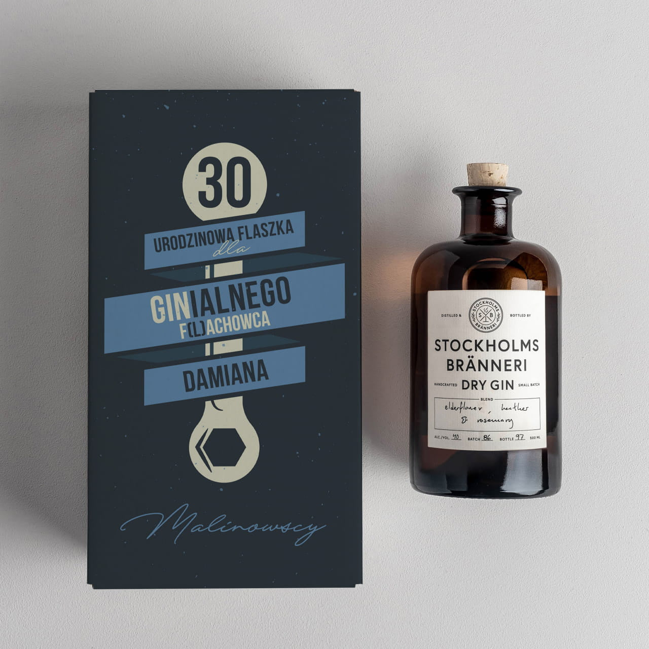 Gin w personalizowanym pudełku - prezent na urodziny dla mechanika alkohol na prezent prezent dla mechanika