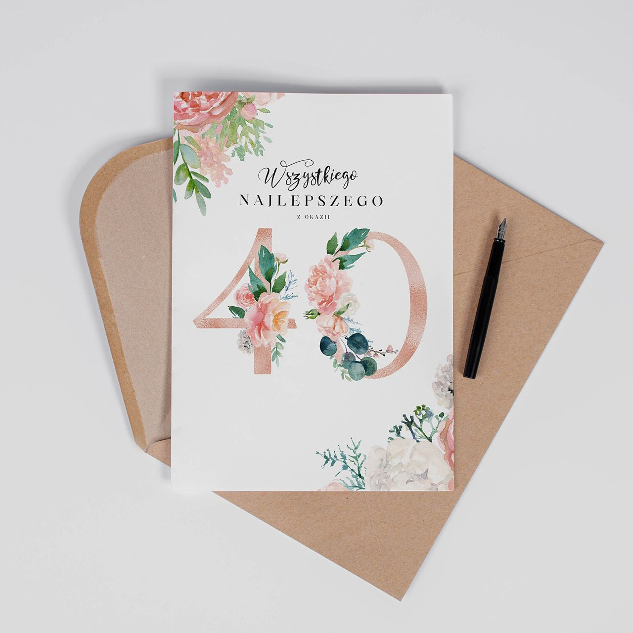 Personalizowana kartka na 40 urodziny - kartka A4
