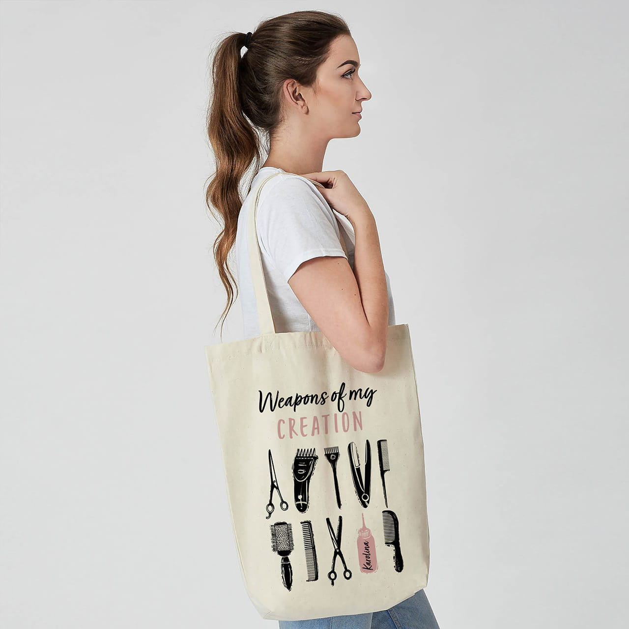 Torba z nadrukiem dla fryzjerki prezent dla fryzjerki bawełniana torba personalizowana torba
