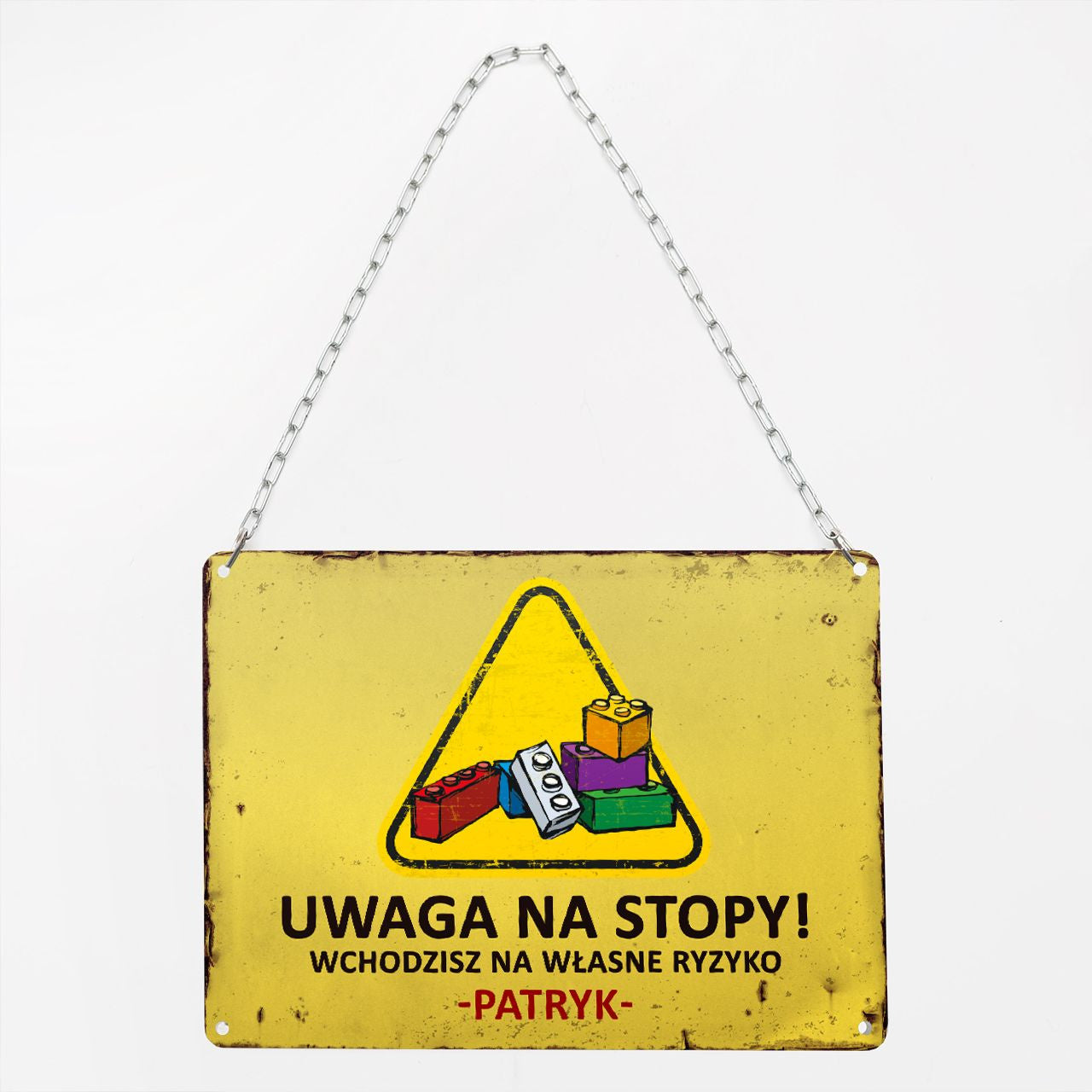 Personalizowana tabliczka na drzwi do pokoju dziecka - klocki