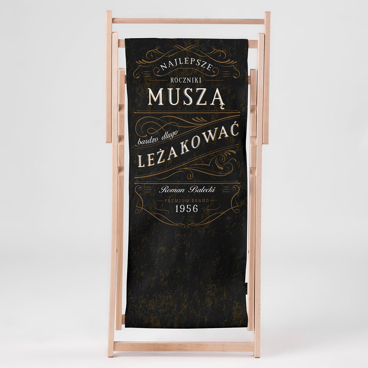 Leżak personalizowany - prezent dla mężczyzny leżak ogrodowy prezent dla męża na urodziny