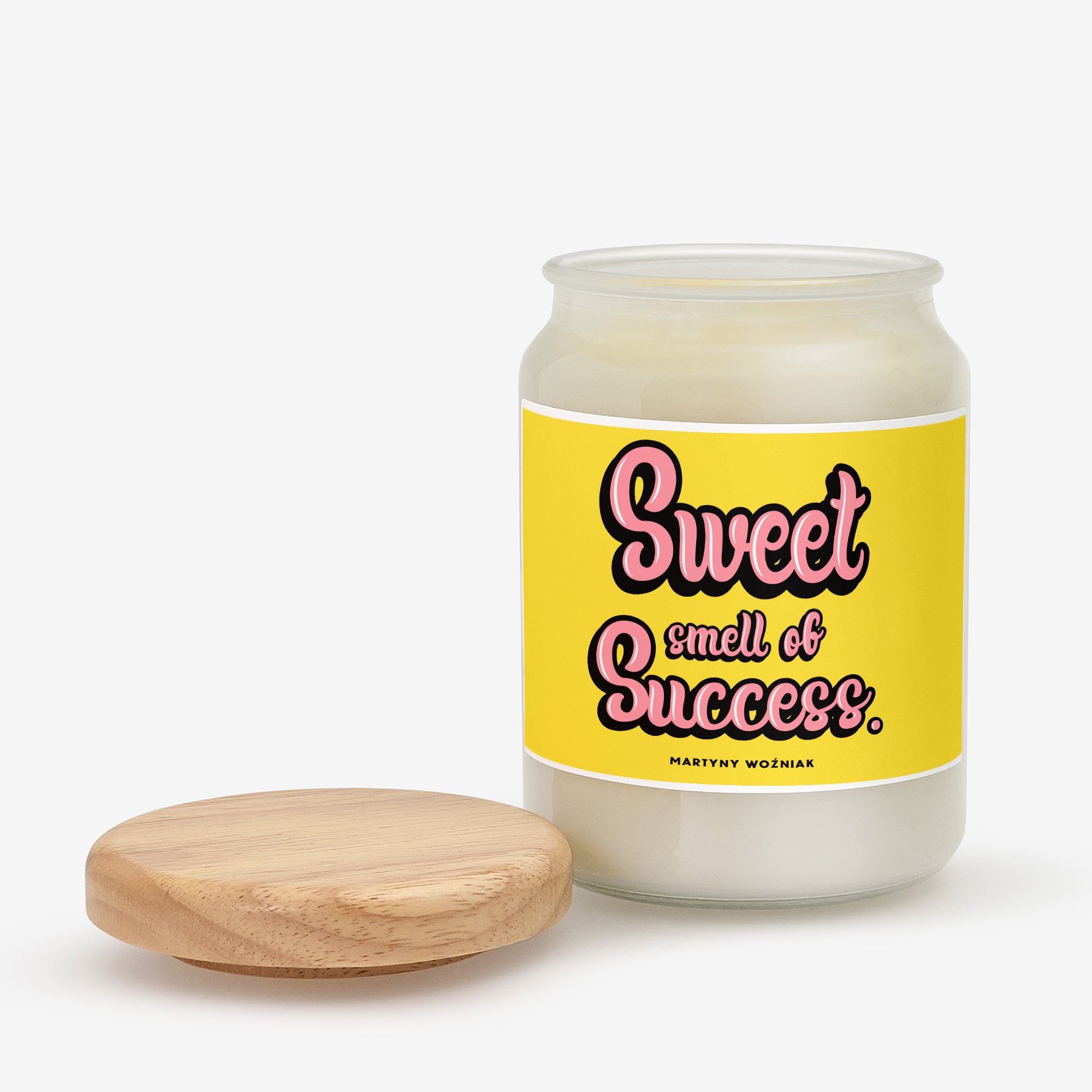 Personalizowana świeca naturalna SWEET SMELL OF SUCCESS prezent z okazji awansu świeca naturalna
