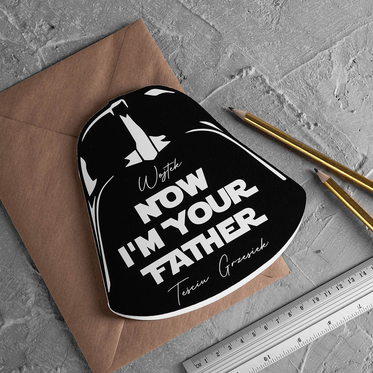 Śmieszna kartka dla zięcia Now I'm Your Father - personalizowana prezent dla zięcia kartka personalizowana