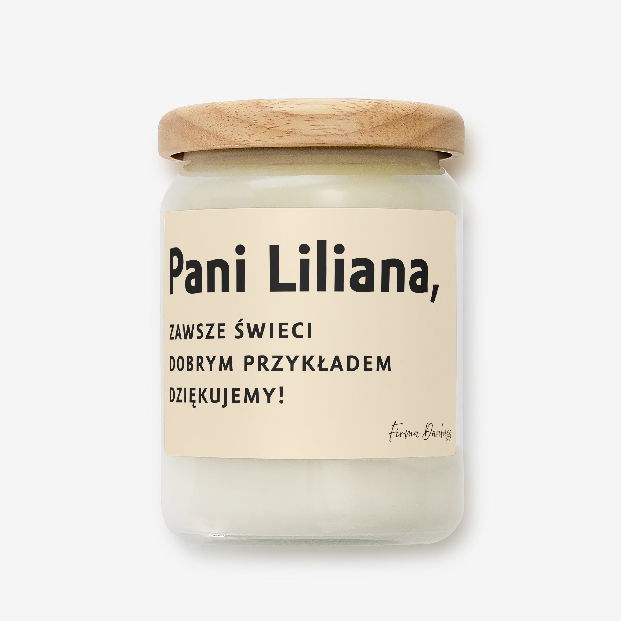 Personalizowana duża świeczka sojowa - prezent dla pracownika - Świeci przykładem