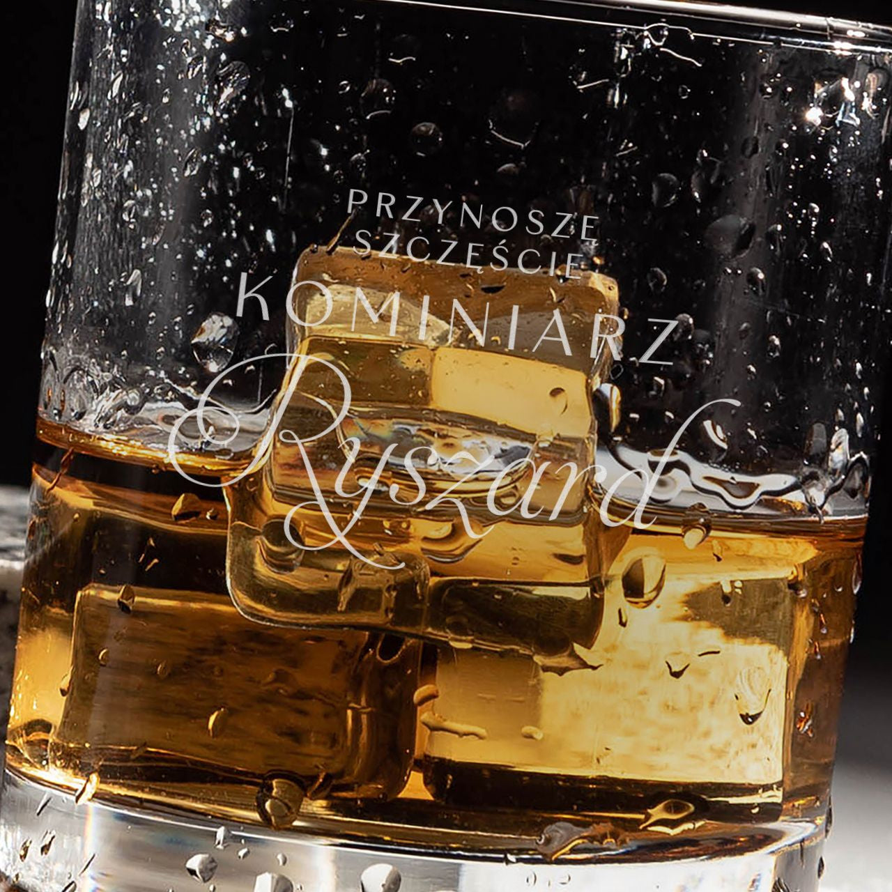 Szklanka grawerowana do whisky - prezent dla kominiarza