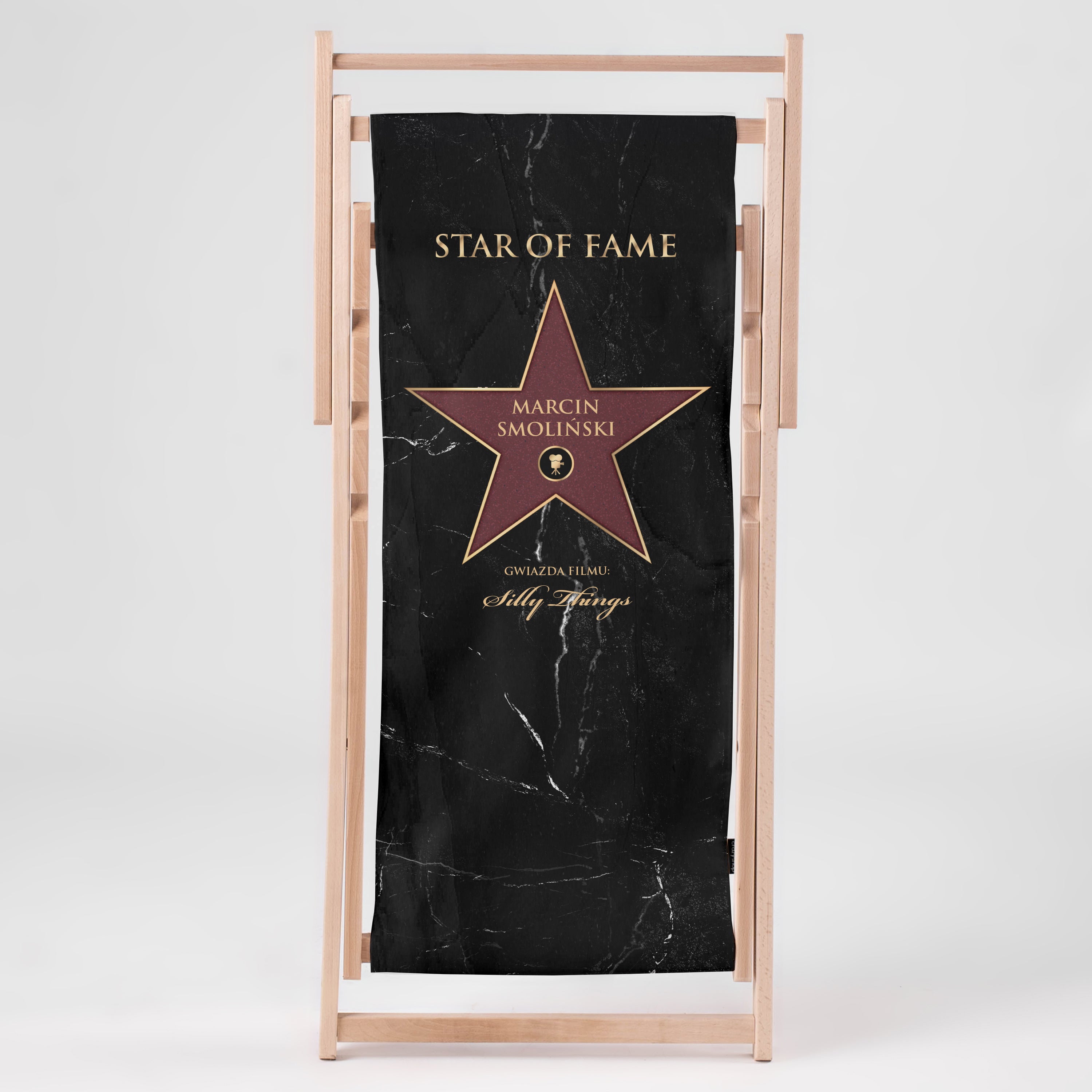 Leżak dla filmowca - gwiazda kina leżak personalizowany prezent dla kinomaniaka prezent dla filmowca