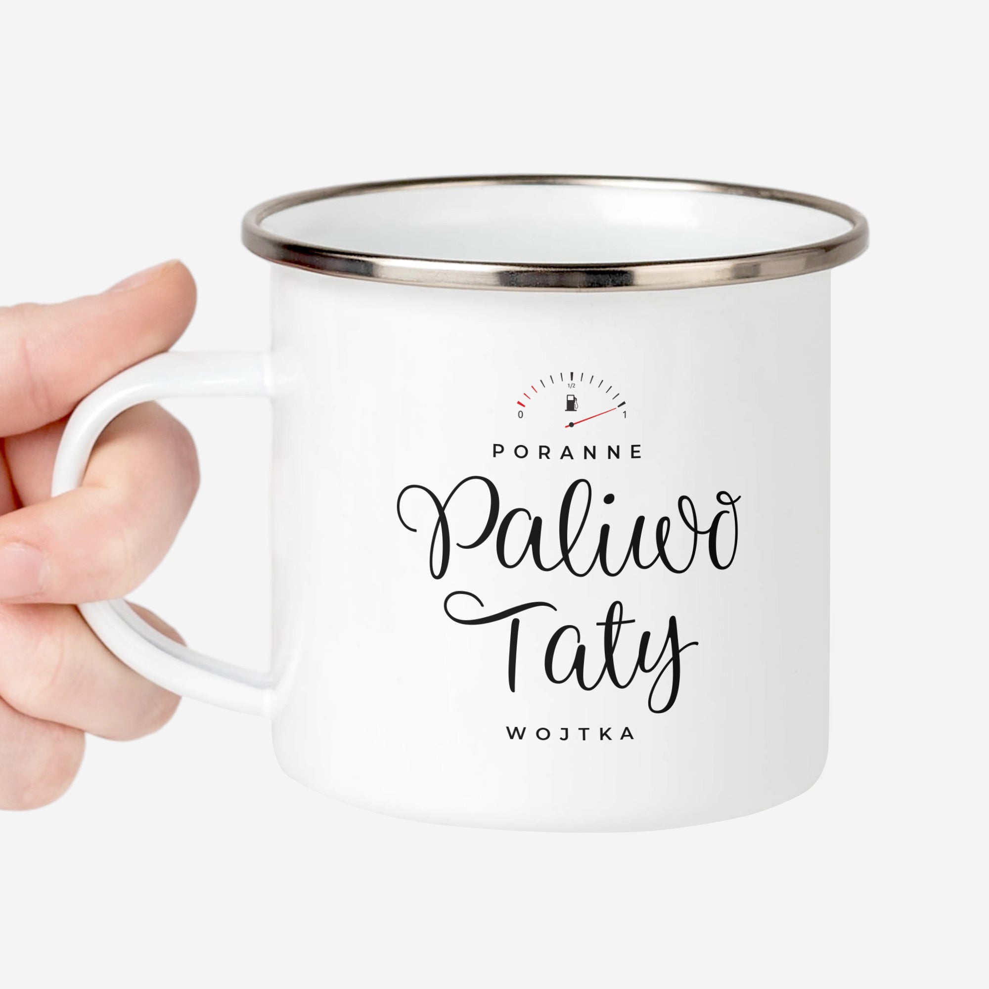 Kubek emaliowany dla taty - śmieszny prezent dla taty prezent na dzień taty personalizowany kubek