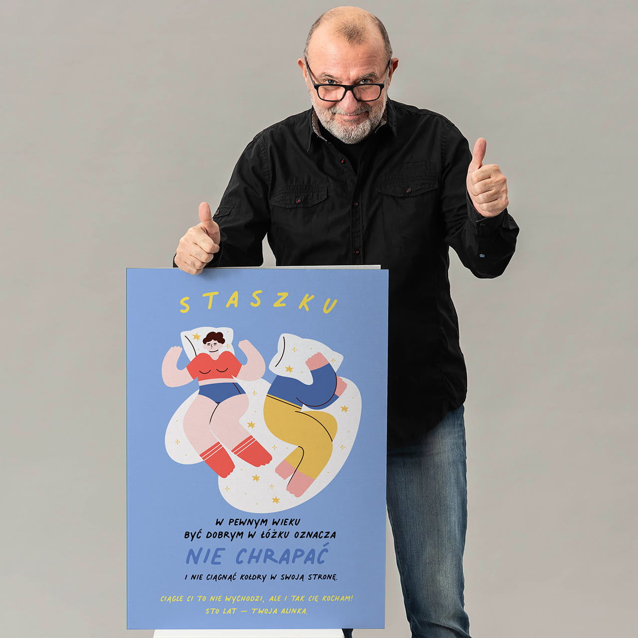 Personalizowana kartka xxl dla męża - dobry w łóżku