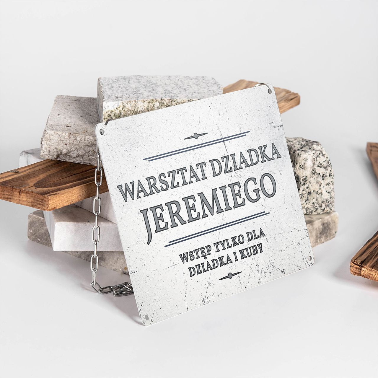 Tabliczka z personalizacją na prezent dla dziadka - warsztat dziadka