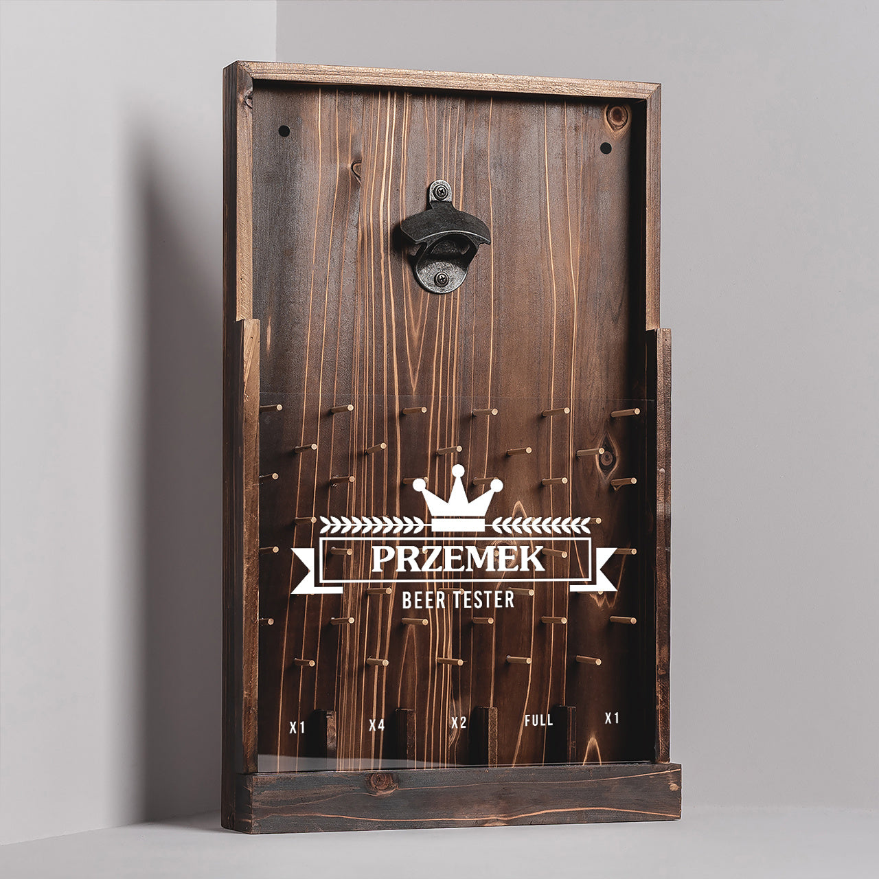 Otwieracz grawerowany do piwa z pojemnikiem - beer tester