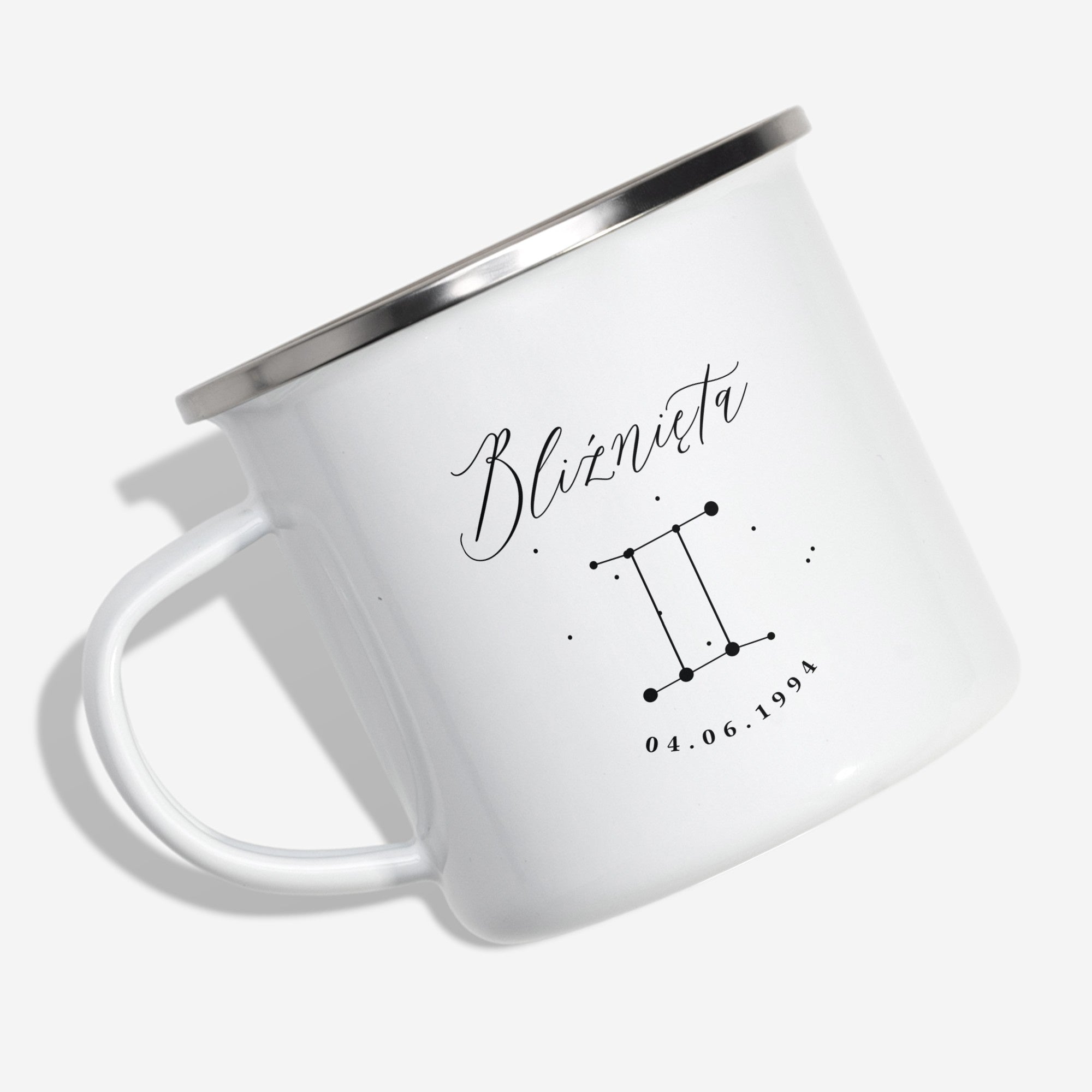 Kubek emaliowany ze znakiem zodiaku - bliźnięta