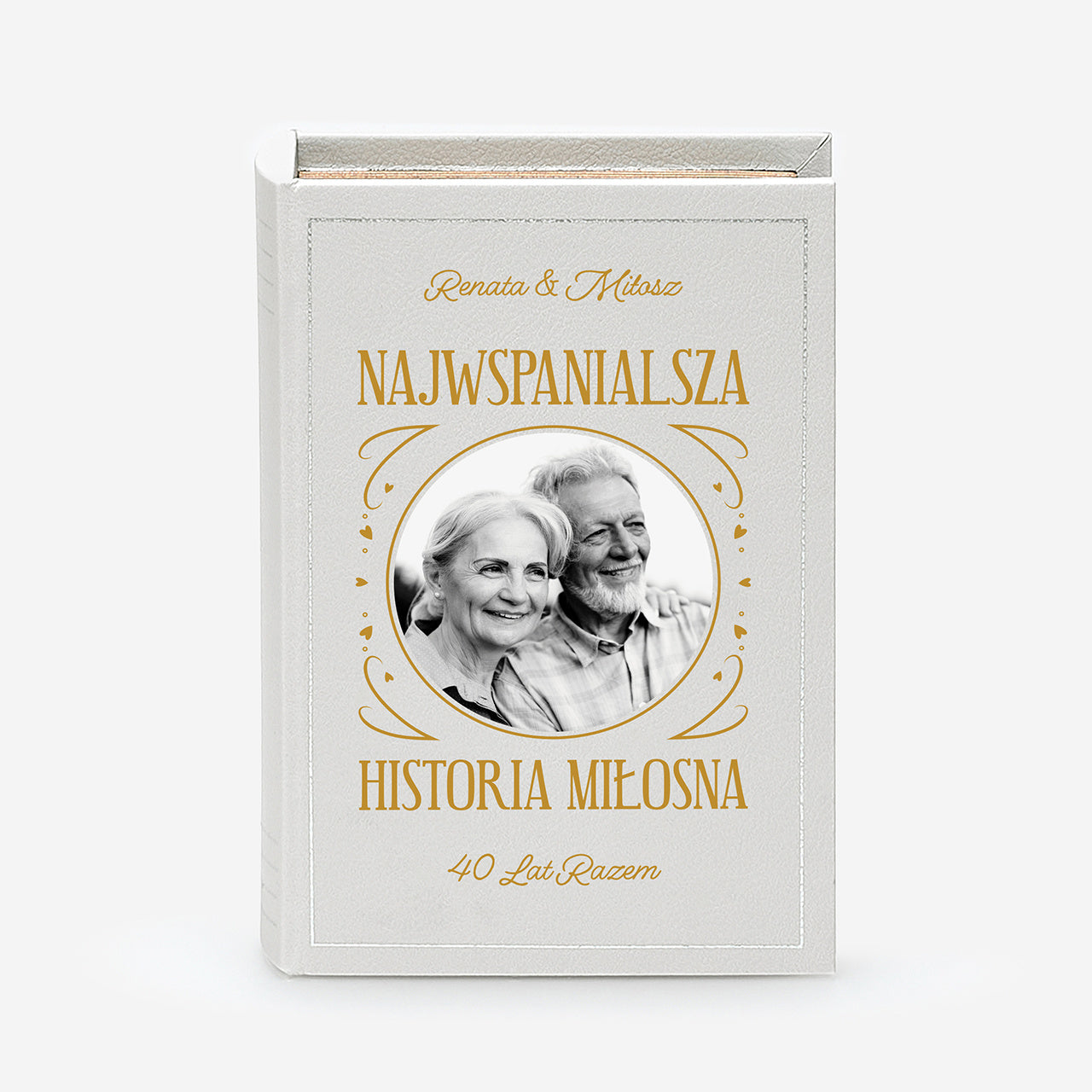 Personalizowane pudełko na zdjęcia - Historia Miłosna - prezent na rocznicę ślubu