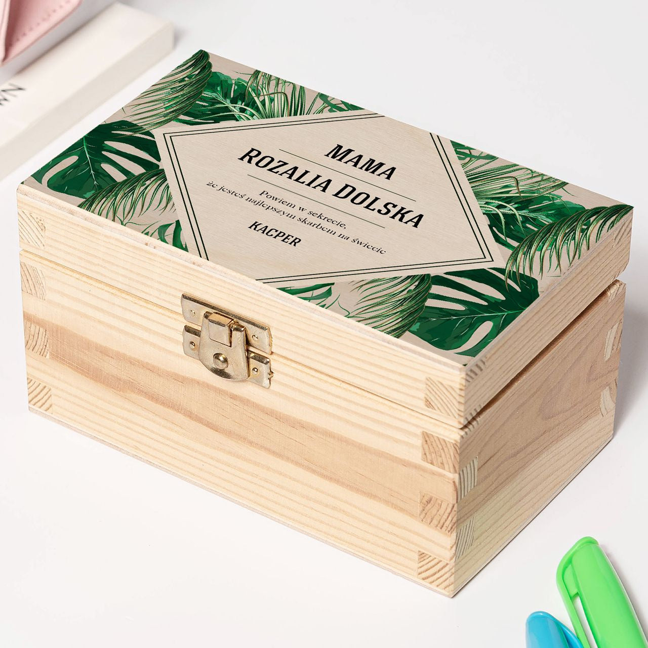 Personalizowana szkatułka na prezent dla mamy prezent dla kobiety prezent na dzień matki szkatułka drewniana
