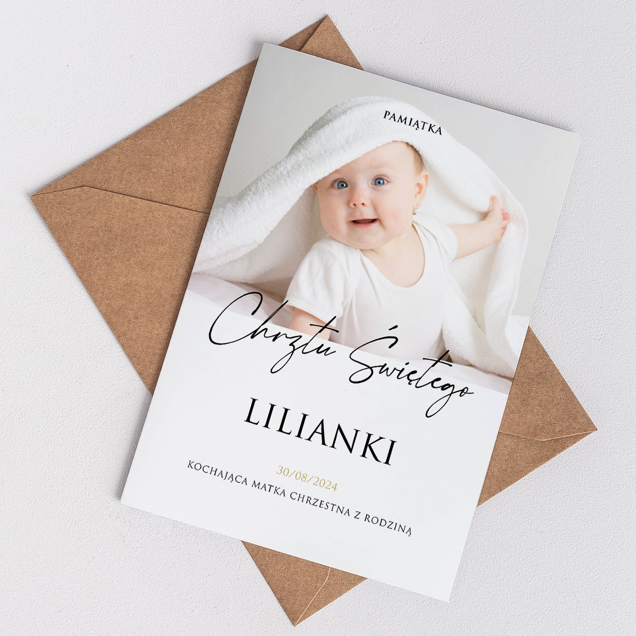 Personalizowana kartka na chrzest - pamiątka na chrzest święty
