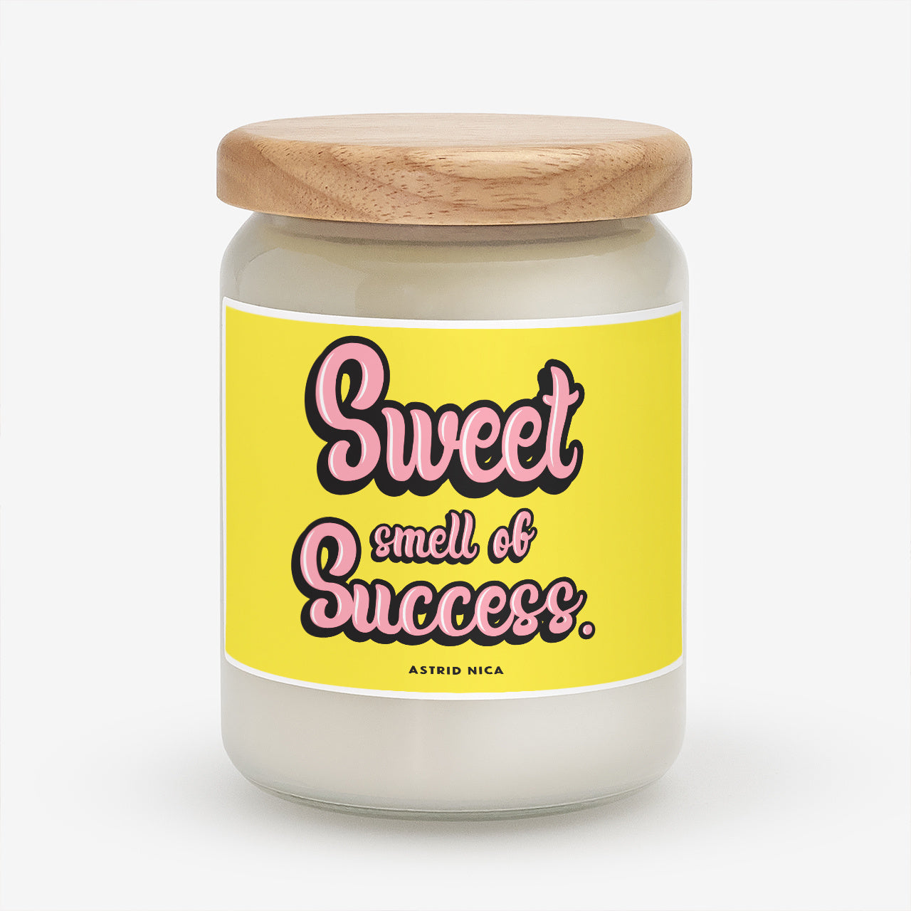 Personalizowana świeca naturalna SWEET SMELL OF SUCCESS prezent z okazji awansu świeca naturalna