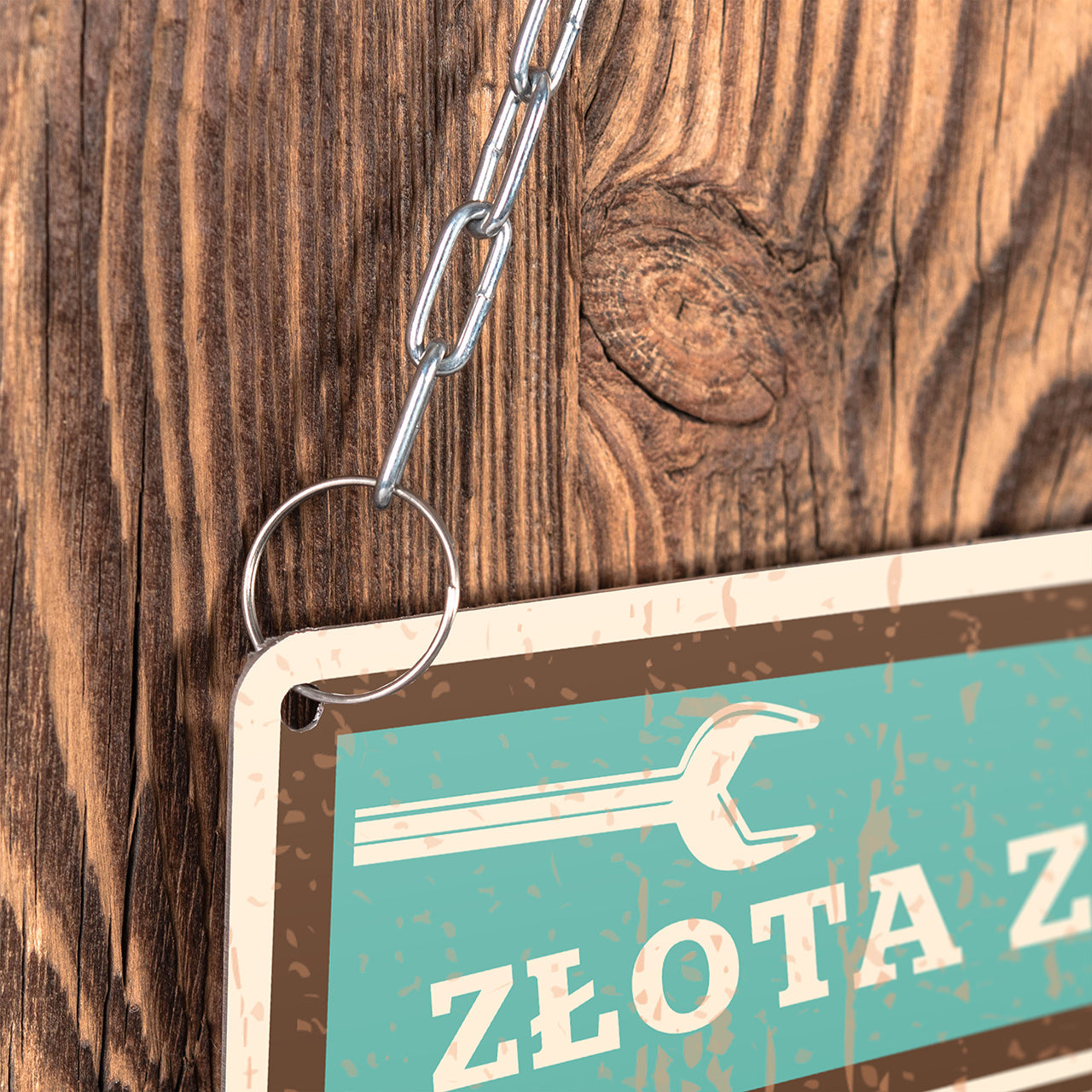 Śmieszna tabliczka z nadrukiem do garażu