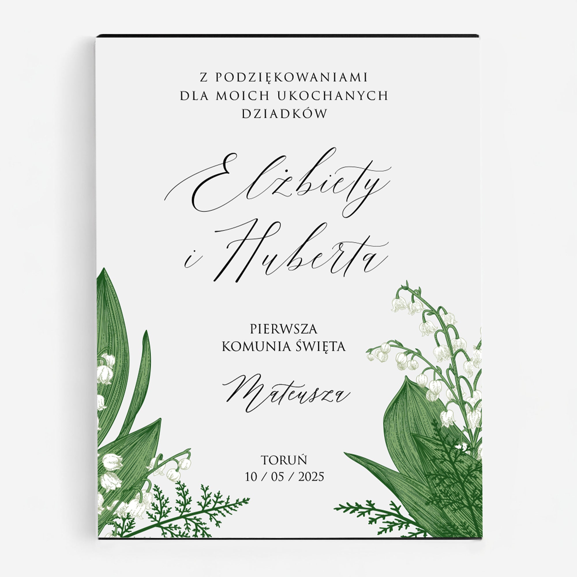 Personalizowane praliny - podziękowanie na komunię dla dziadków