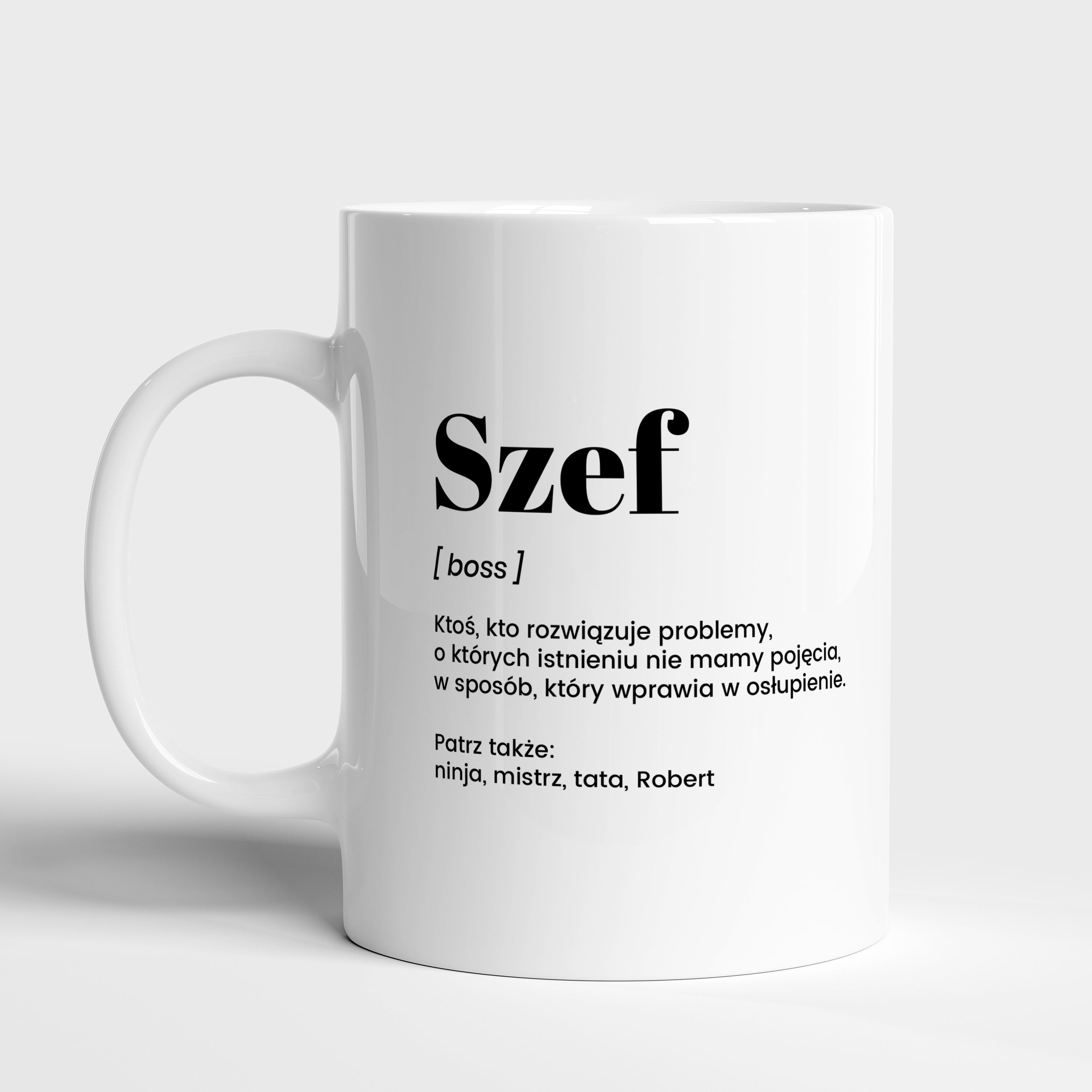 Kubek z nadrukiem na prezent dla szefa
