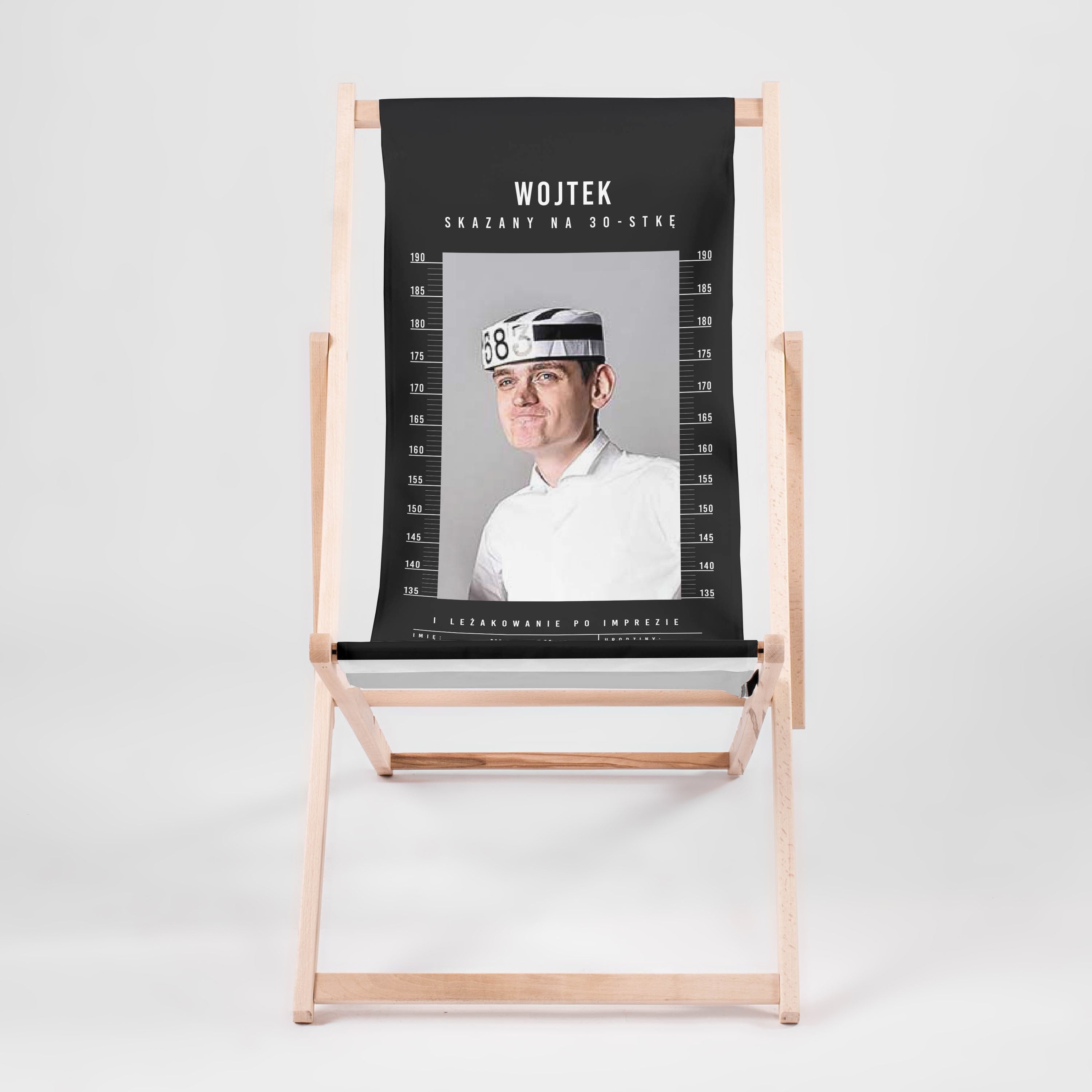 Personalizowany leżak ze zdjęciem - prezent na 30 urodziny